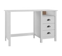 Meuble de bureau - GAR - Bureau Hill Range avec 3 tiroirs - Bois massif - Blanc - Contemporain - Design