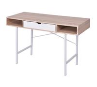 Meuble de bureau - VIDAXL - Bureau droit - Chêne et blanc - 1 tiroir - Contemporain