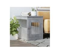 vidaXL Meuble de cage pour chiens 838319 – Gris béton 55x75x65 cm, porte verrouillable