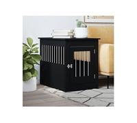 vidaXL Meuble-cage pour chiens 838324 – Niche avec porte verrouillable, table d'appoint, noir