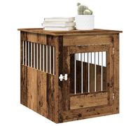 Meuble de cage - Vieux bois - 64,5x80x71cm - Acier - Pour grand chien