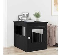 vidaXL Meuble pour cage à chien en chêne noir 80 x 64,5 x 71 cm en bois d'ingénierie