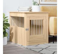 vidaXL Meuble de Cage pour Chiens, Niche pour Chiens avec Porte Verrouillable, Maison pour Chien, Table d'Appoint, Chêne Sonoma Bois d'Ingénierie