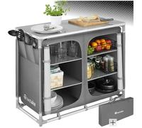 TecTake Meuble de rangement cuisine de camping pliable en aluminium, 6 étagères, sac de transport