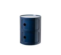 Meuble de Chevet Nordique Moderne avec tiroirs et Porte coulissante Table de Chevet Ronde en Plastique Commode de Rangement pour Chambre à Coucher Couleur Bleue 2/3/4 Tier Taille : 32 * 40cm