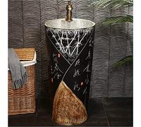 Meuble de coiffeuse avec lavabo, lavabo de salle de bain avec piédestal complet, lavabo cylindrique de salle de bain avec piédestal indépendant, avec socle, unité de lavabo sur pied dure et facile à