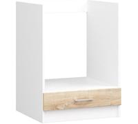 Meuble de cuisine bas AKORD S60 à four OLIWIA modulable Blanc 60 cm 1 porte couleur Chêne Sonoma 1 étagère 60x55x82 cm