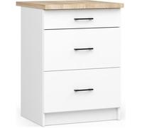 Meuble de cuisine bas AKORD S60 OLIWIA modulable Blanc 60 cm 3 tiroirs façade Blanche 60x46x85 cm
