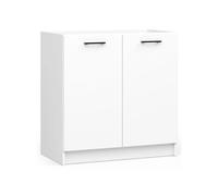 Meuble de cuisine bas armoire de cuisine S80 pour évier OLIWIA modulable Blanc 80 cm 2 portes couleur Blanc 1 étagère 80x46x82 cm
