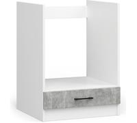 Meuble de cuisine bas / Armoire de four AKORD S60 à four OLIWIA modulable Blanc 60 cm 1 porte couleur Béton 1 étagère 60x55x82 cm