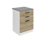 Meuble de Cuisine Bas - BELINI - SDSZ - Chêne Sonoma - 2 Tiroirs - 1 Porte - 60 cm