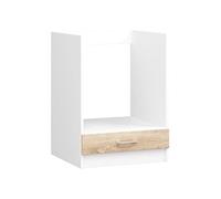 Meuble de cuisine bas S60 à four OLIWIA modulable Blanc 60 cm 1 porte couleur Chêne Sonoma 1 étagère 60x55x82 cm