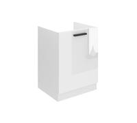 Meuble de Cuisine - BELINI - SDZ - 51,6x60x82 cm - Blanc Brillant - Meuble Sous Évier