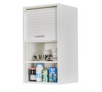 Meuble de Cuisine Blanc A Rideau 2 Etagères 40 x 72 x 35 cm - L 40 x l 35 x H 72 cm