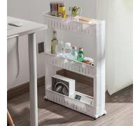 Meuble de Cuisine, Chariot de Cuisine,ABS Étagère de Rangement Fine, Meuble de Rangement à roulettes, Étagère de Cuisine roulante, Etagère pour Cuisine Rangement (54.5*12.5*71cm --trois couches)