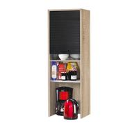 SIMMOB Meuble de Cuisine Haut Chêne Rideau Noir 4 Niches L 40 H 123.6 P 35 cm