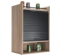 Meuble de Cuisine Chêne Rideau Noir ou Blanc 4 Niches 54 x 76.6 x 35,4 cm - Noir - L 54 x l 35.4 x H 76.6 cm