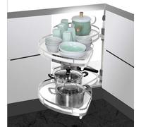 Meuble de cuisine d'angle avec évier cascade à 2 niveaux et plateau pivotant et organiseur coulissant pour armoires de 900 mm, idéal pour garde-manger, petites cuisines et salles de bains (ouverture à