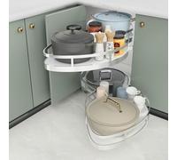 Meuble de cuisine d'angle avec store coulissant 800/900 mm - Hauteur réglable - Économie d'espace - Avec étagères personnalisables - Droite B - 1000 m