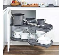 Meuble de cuisine d'angle coulissant avec 4 étagères à paniers pour la maison, la cuisine et la salle de bain (800/900 mm) - Solution de rangement peu encombrante