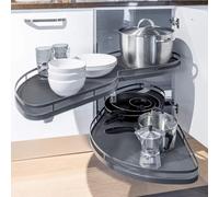 Meuble de cuisine d'angle mort, étagères de rangement coulissantes pour placard de cuisine, organiseur coulissant réglable à 2 niveaux, pour meubles d'angle de 800 mm ou 900 mm (ouverture à droite)