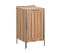 Meuble de Cuisine d'Extérieur en Bois d'Acacia à 1 Porte et 2 Etagères