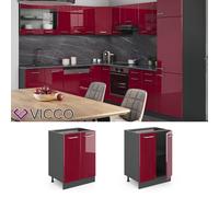 Meuble de cuisine, élément haut, élément bas, cuisine intégrée,anthracite, VICCO