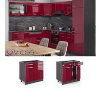 Meuble de cuisine, élément haut, élément bas, cuisine intégrée,anthracite, VICCO
