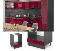 Meuble de cuisine, élément haut, élément bas, cuisine intégrée,anthracite, VICCO