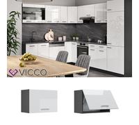 Vicco Elément Haut de Cuisine R-Line, Blanc Haute Brillance, 60cm | Porte s'ouvrant vers le haut · ✓ Au-dessus de la hotte aspirante · Profondeur - 31 cm · Librement combinable · 1 Porte