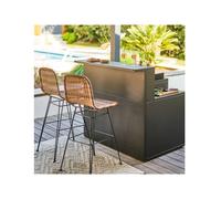 Meuble de cuisine extérieure comptoir bar acier noir - forge adour