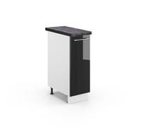 Meuble de cuisine Fame-Line, 30cm, PT Anthracite, Anthracite Haute brillance/Blanc, Vicco 46715