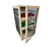 Meuble de cuisine Garde-manger légumier en hêtre poignée tiroirs Bois avec toile aluminium haute qualité