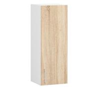 Meuble de cuisine haut AKORD W30 LIMA modulable Blanc 30 cm 1 porte façade Chêne Sonoma 2 étagères 30x30,5x72 cm