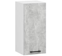 Meuble de cuisine haut AKORD W30 OLIWIA modulable Blanc 30 cm 1 porte façade Béton 2 étagères 30x30x58 cm