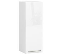 Meuble de cuisine haut AKORD W30 OLIWIA modulable Blanc 30 cm 1 porte façade Blanche Brillante 2 étagères 30x30x72 cm