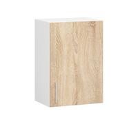 Meuble de cuisine haut AKORD W40 LIMA modulable Blanc 40 cm 1 porte façade Chêne Sonoma 2 étagères 40x30,5x58 cm