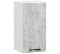 Meuble de cuisine haut AKORD W40 OLIWIA modulable Blanc 40 cm 1 porte façade Béton 2 étagères 40x30x58 cm