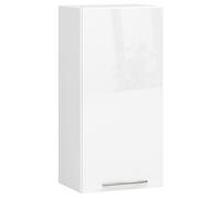 Meuble de cuisine haut AKORD W40 OLIWIA modulable Blanc 40 cm 1 porte façade Blanche Brillante 2 étagères 40x30x72 cm