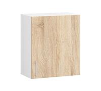 Meuble de cuisine haut AKORD W50 LIMA modulable Blanc 50 cm 1 porte façade Chêne Sonoma 2 étagères 50x30,5x58 cm