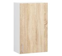 Meuble de cuisine haut AKORD W50 LIMA modulable Blanc 50 cm 1 porte façade Chêne Sonoma 2 étagères 50x30,5x72 cm