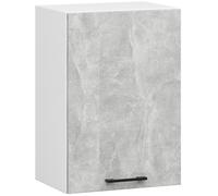 Meuble de cuisine haut AKORD W50 OLIWIA modulable Blanc 50 cm 1 porte façade Béton 2 étagères 50x30x58 cm