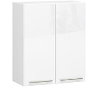 Meuble de cuisine haut AKORD W60 OLIWIA modulable Blanc 60 cm 2 portes façade Blanche Brillante 2 étagères 60x30x72 cm