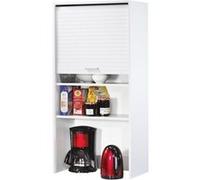 SIMMOB Meuble de Cuisine Haut Blanc 3 Tablettes 1 Rideau L 60 H 123.6 P 35 cm