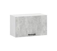 Meuble de cuisine haut W60 hotte OLIWIA modulable Blanc 60 cm 1 porte couleur Béton 1 étagère 60x30x29 cm