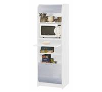 Meuble de Cuisine Micro-onde Blanc Alu 6 Niches L 58,2 H 180,7 P 47cm - L 58.2 x l 47 x H 180.7 cm