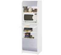 SIMMOB Meuble de cuisine micro-ondes Blanc Alu 6 niches L58,2×P47×H180,7 cm