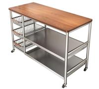 Meuble de cuisine multifonctionnel en acier inoxydable micro - ondes panier de légumes coupe de légumes fonctionnement grille - repas électrique,L80cm