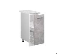 Vicco Meuble de Cuisine R-Line, Béton/Blanc, 30 cm, PT Marbre