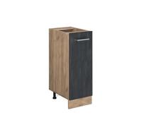 Meuble de cuisine R-Line, 30cm sans PT, Béton noir/Chêne de force doré, Vicco 47559